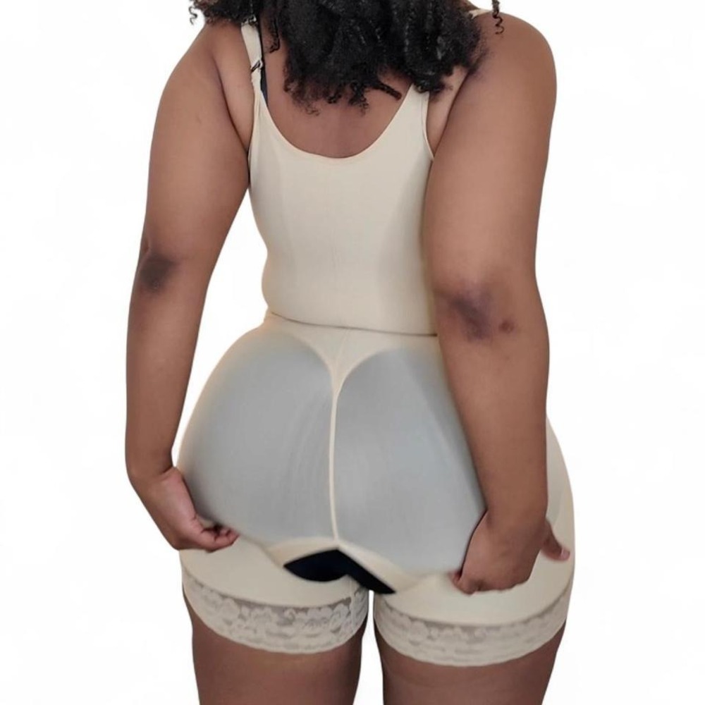 SHAPELLX Cream lace trim‎ shapewear bodysuit